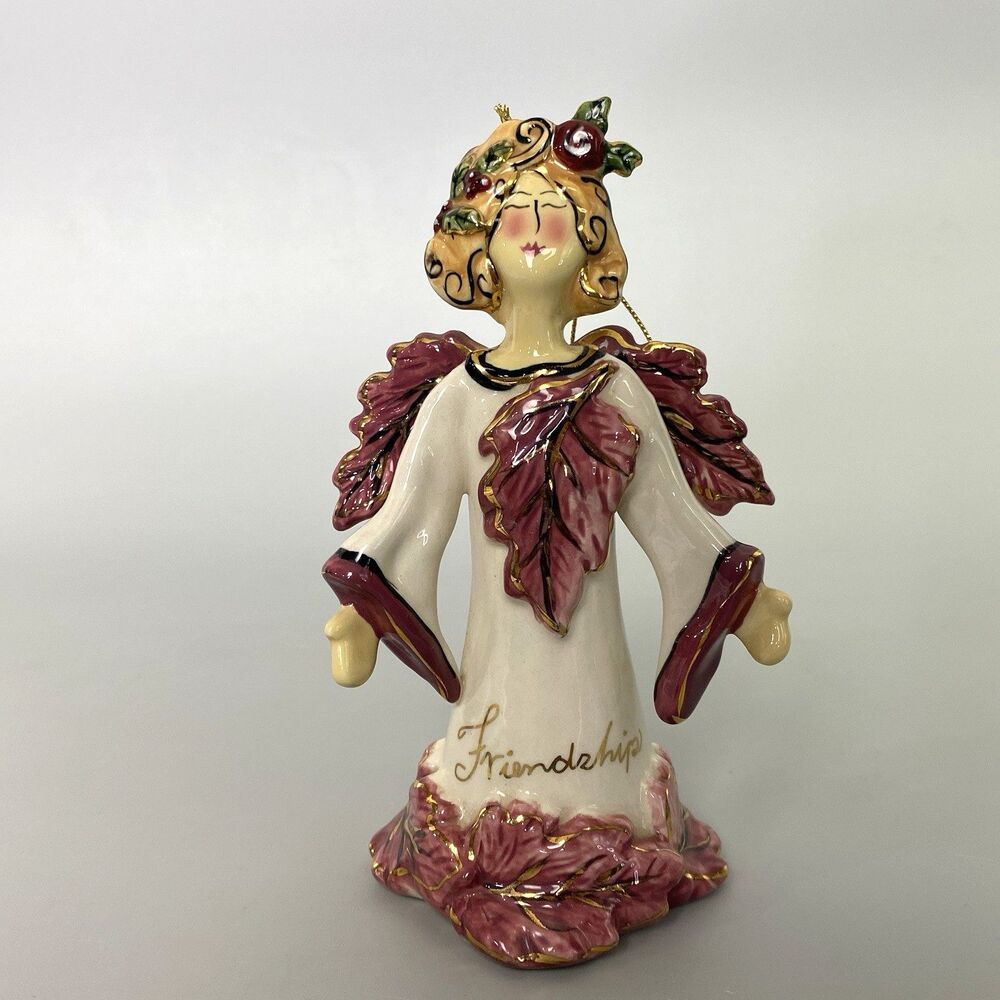 Blue Sky Clayworks Friendship Angel Bell Heather Goldminc 2003 Vintage Ornament